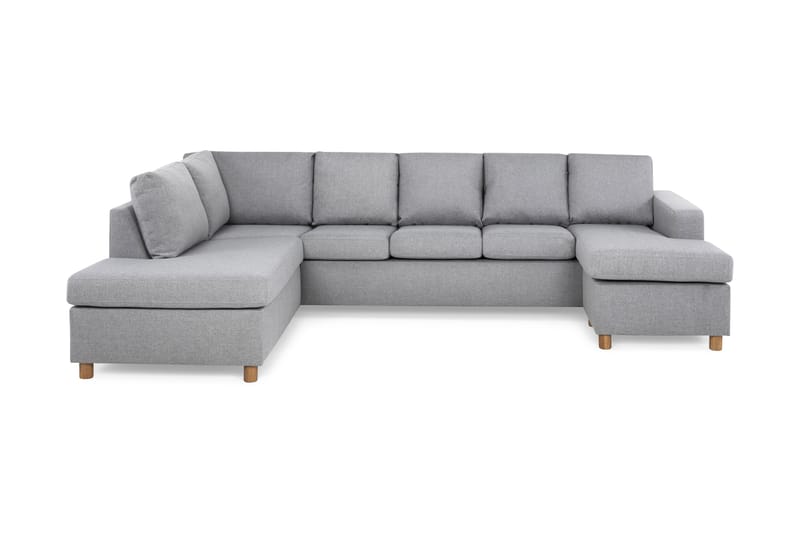 Crazy 5-sits Vänstervänd U-formad Soffa med Divan och Schäslong i Tyg - Grå - Möbler - Vardagsrum - Soffor - U-soffor