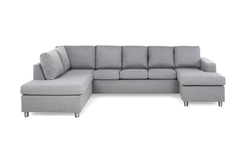 Crazy 5-sits Vänstervänd U-formad Soffa med Divan och Schäslong i Tyg - Grå - Möbler - Vardagsrum - Soffor - U-soffor
