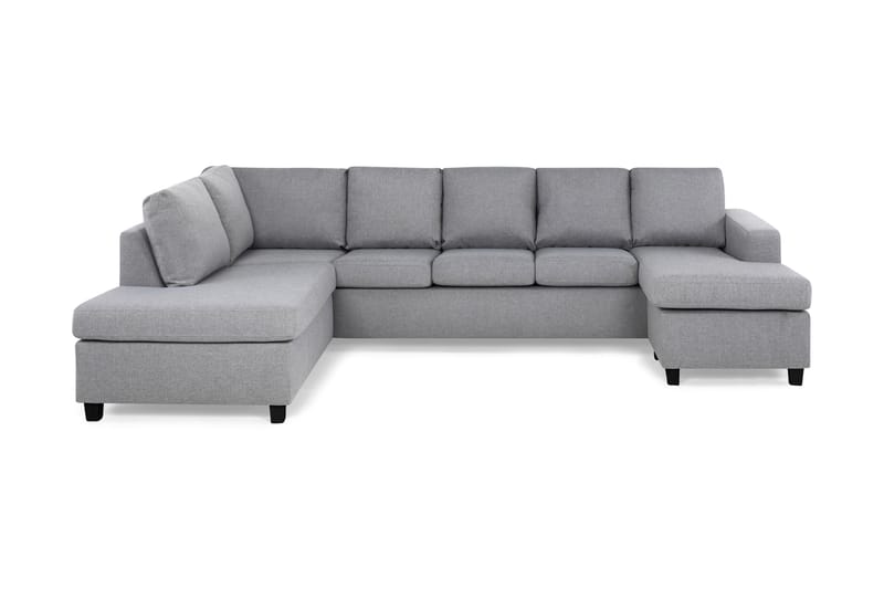 Crazy 5-sits Vänstervänd U-formad Soffa med Divan och Schäslong i Tyg - Grå - Möbler - Vardagsrum - Soffor - U-soffor