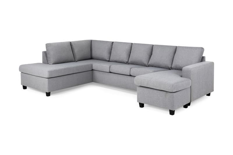 Crazy 5-sits Vänstervänd U-formad Soffa med Divan och Schäslong i Tyg - Grå - Möbler - Vardagsrum - Soffor - U-soffor