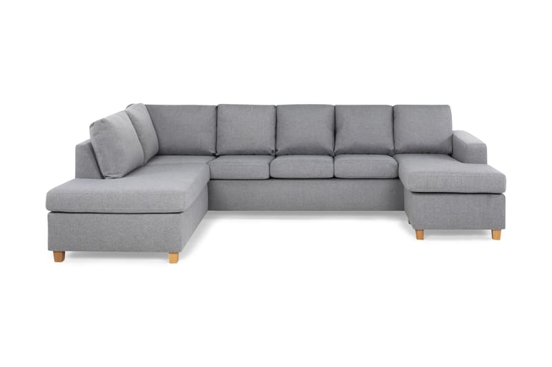 Crazy 5-sits Vänstervänd U-formad Soffa med Divan och Schäslong i Tyg - Grå - Möbler - Vardagsrum - Soffor - U-soffor
