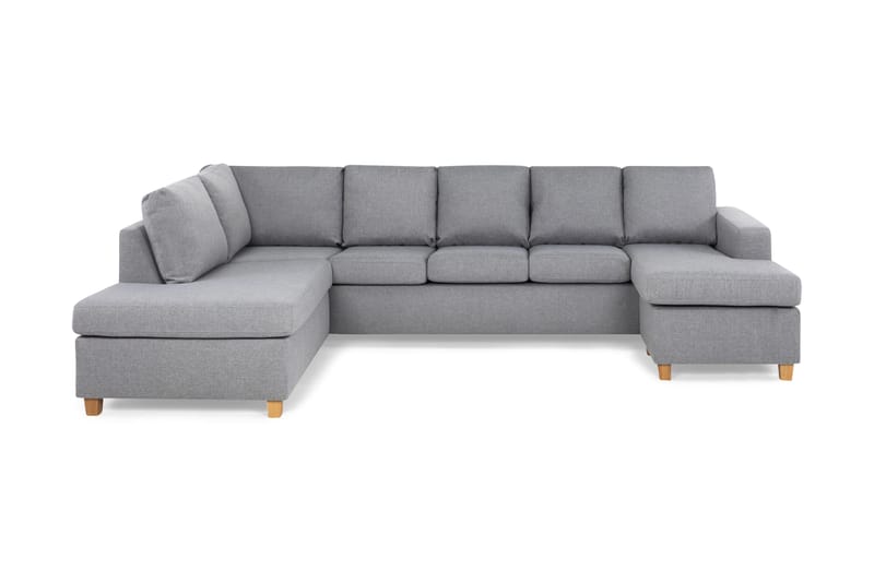 Crazy 5-sits Vänstervänd U-formad Soffa med Divan och Schäslong i Tyg - Grå - Möbler - Vardagsrum - Soffor - U-soffor