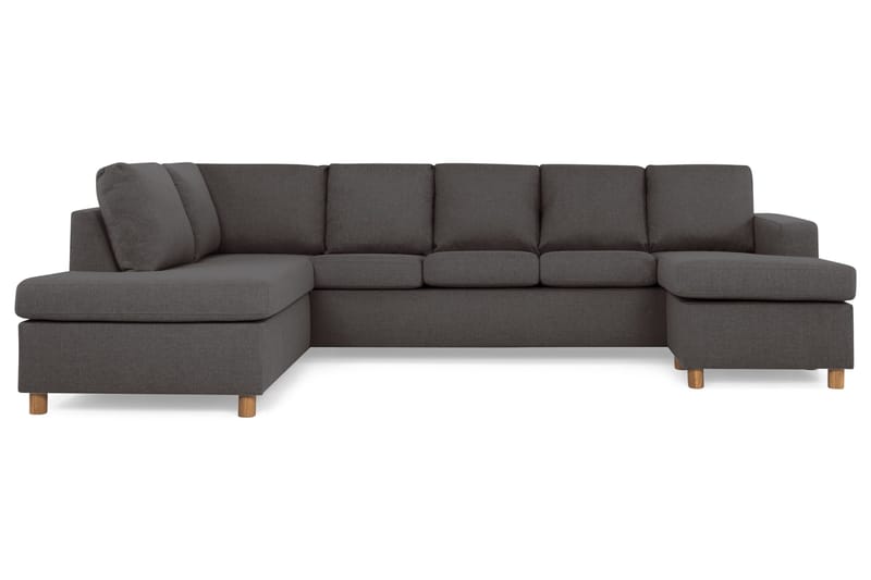 Crazy 5-sits Vänstervänd U-formad Soffa med Divan och Schäslong i Tyg - Mörkgrå - Möbler - Vardagsrum - Soffor - U-soffor