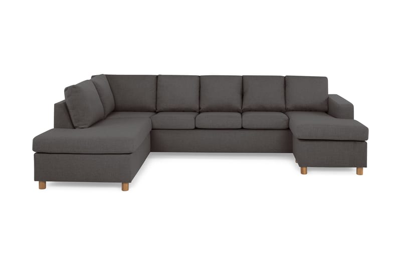 Crazy 5-sits Vänstervänd U-formad Soffa med Divan och Schäslong i Tyg - Mörkgrå - Möbler - Vardagsrum - Soffor - U-soffor