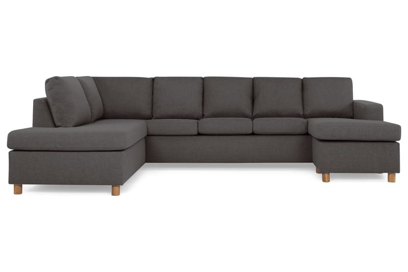 Crazy 5-sits Vänstervänd U-formad Soffa med Divan och Schäslong i Tyg - Mörkgrå - Möbler - Vardagsrum - Soffor - U-soffor