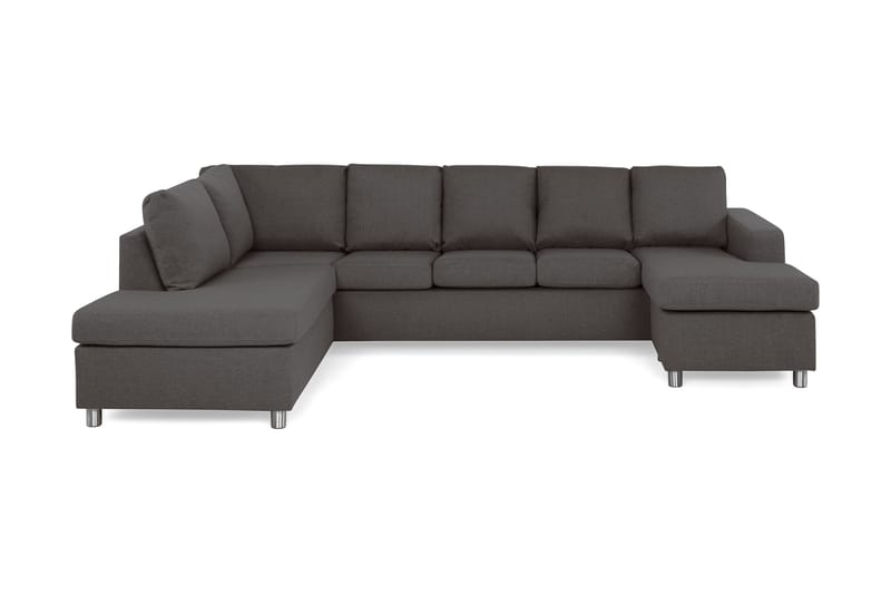 Crazy 5-sits Vänstervänd U-formad Soffa med Divan och Schäslong i Tyg - Mörkgrå - Möbler - Vardagsrum - Soffor - U-soffor