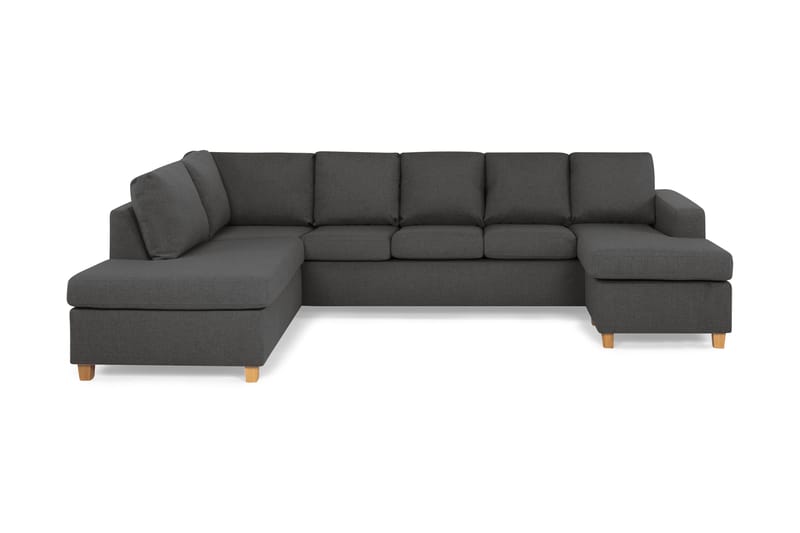 Crazy 5-sits Vänstervänd U-formad Soffa med Divan och Schäslong i Tyg - Mörkgrå - Möbler - Vardagsrum - Soffor - U-soffor