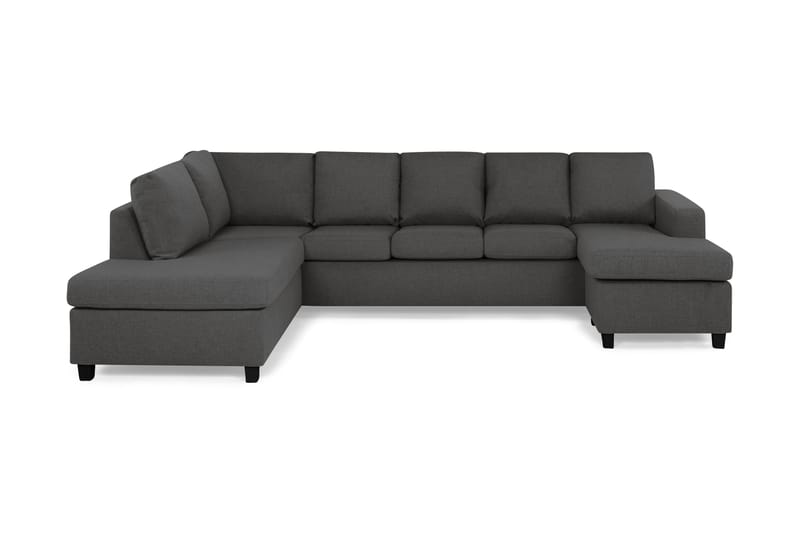 Crazy 5-sits Vänstervänd U-formad Soffa med Divan och Schäslong i Tyg - Mörkgrå - Möbler - Vardagsrum - Soffor - U-soffor