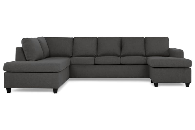 Crazy 5-sits Vänstervänd U-formad Soffa med Divan och Schäslong i Tyg - Mörkgrå - Möbler - Vardagsrum - Soffor - U-soffor