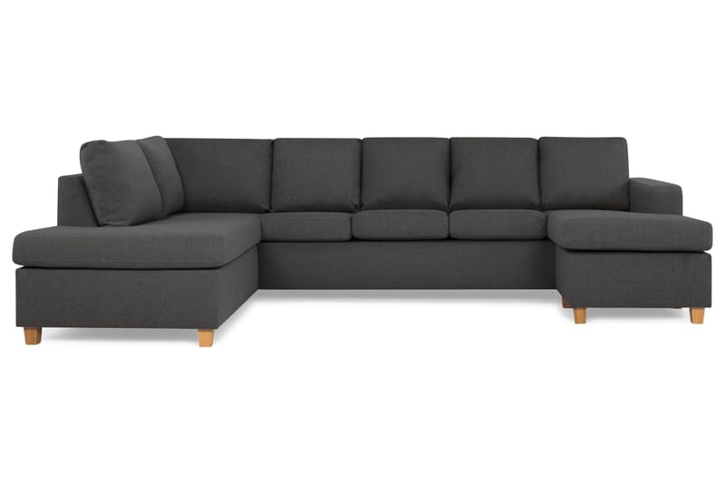 Crazy 5-sits Vänstervänd U-formad Soffa med Divan och Schäslong i Tyg - Mörkgrå - Möbler - Vardagsrum - Soffor - U-soffor
