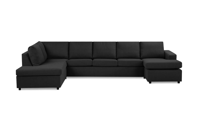 Crazy 5-sits Vänstervänd U-formad X-Large Soffa med Divan och Schäslong i Tyg - Antracit - Möbler - Vardagsrum - Soffor - U-soffor