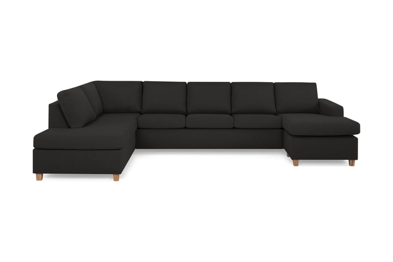 Crazy 5-sits Vänstervänd U-formad X-Large Soffa med Divan och Schäslong i Tyg - Antracit - Möbler - Vardagsrum - Soffor - U-soffor