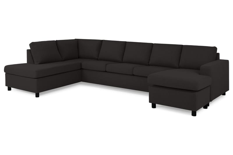 Crazy 5-sits Vänstervänd U-formad X-Large Soffa med Divan och Schäslong i Tyg - Antracit - Möbler - Vardagsrum - Soffor - U-soffor