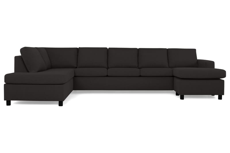 Crazy 5-sits Vänstervänd U-formad X-Large Soffa med Divan och Schäslong i Tyg - Antracit - Möbler - Vardagsrum - Soffor - U-soffor