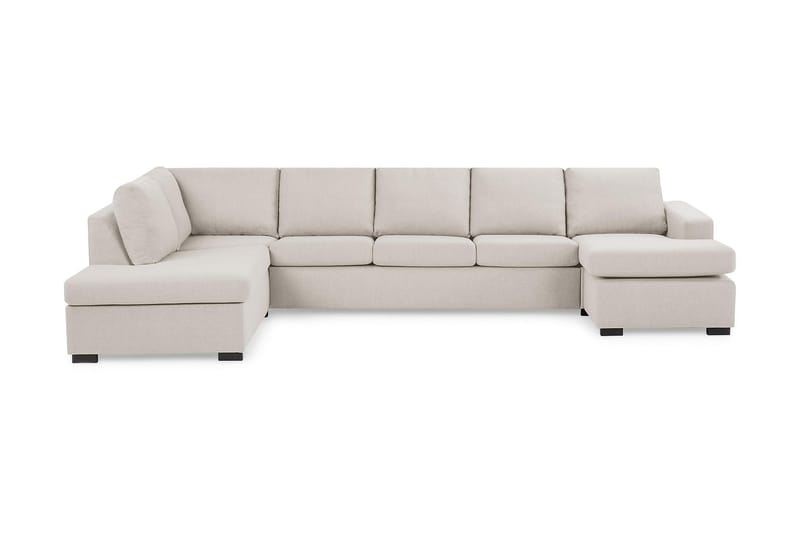Crazy 5-sits Vänstervänd U-formad X-Large Soffa med Divan och Schäslong i Tyg - Beige - Möbler - Vardagsrum - Soffor - U-soffor
