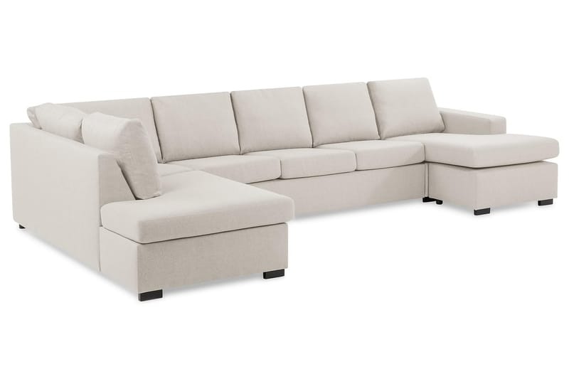 Crazy 5-sits Vänstervänd U-formad X-Large Soffa med Divan och Schäslong i Tyg - Beige - Möbler - Vardagsrum - Soffor - U-soffor