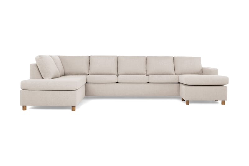Crazy 5-sits Vänstervänd U-formad X-Large Soffa med Divan och Schäslong i Tyg - Beige - Möbler - Vardagsrum - Soffor - U-soffor