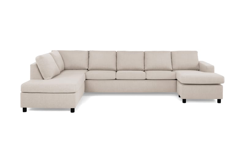 Crazy 5-sits Vänstervänd U-formad X-Large Soffa med Divan och Schäslong i Tyg - Beige - Möbler - Vardagsrum - Soffor - U-soffor