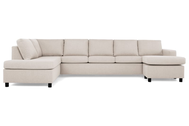 Crazy 5-sits Vänstervänd U-formad X-Large Soffa med Divan och Schäslong i Tyg - Beige - Möbler - Vardagsrum - Soffor - U-soffor