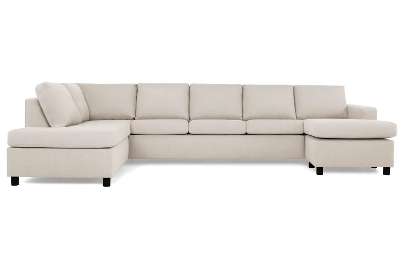 Crazy 5-sits Vänstervänd U-formad X-Large Soffa med Divan och Schäslong i Tyg - Beige - Möbler - Vardagsrum - Soffor - U-soffor