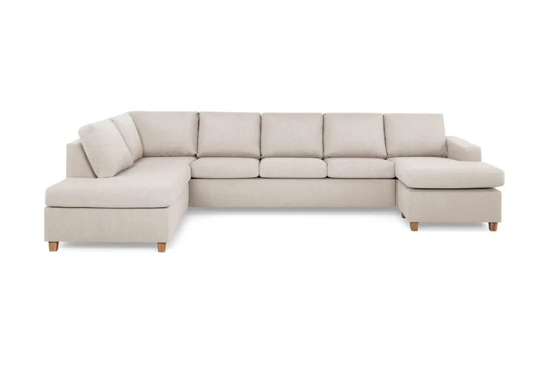 Crazy 5-sits Vänstervänd U-formad X-Large Soffa med Divan och Schäslong i Tyg - Beige - Möbler - Vardagsrum - Soffor - U-soffor