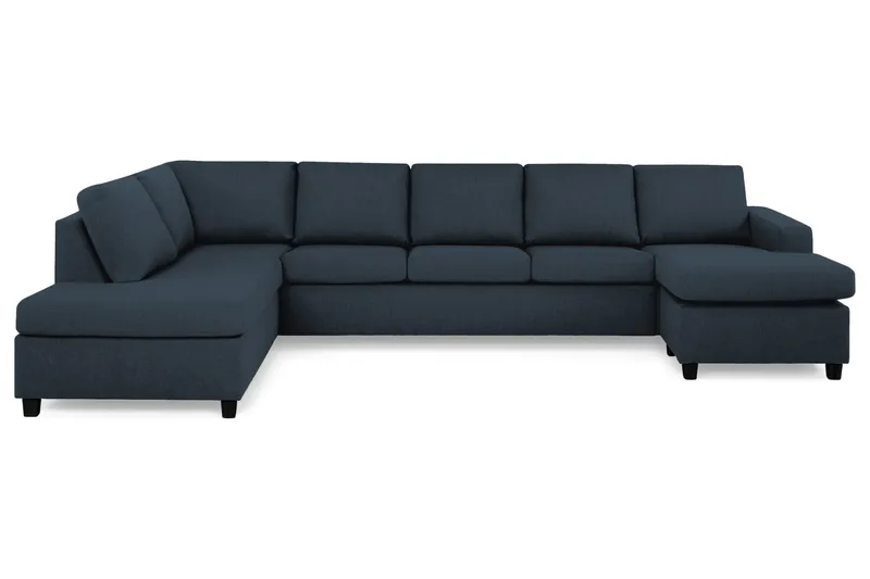 Crazy 5-sits Vänstervänd U-formad X-Large Soffa med Divan och Schäslong i Tyg - Blå - Möbler - Vardagsrum - Soffor - U-soffor