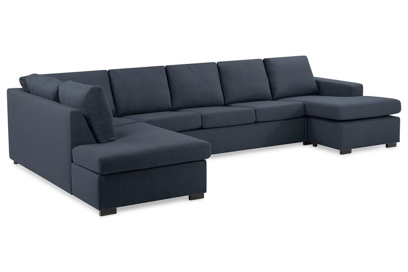 Crazy 5-sits Vänstervänd U-formad X-Large Soffa med Divan och Schäslong i Tyg - Blå - Möbler - Vardagsrum - Soffor - U-soffor