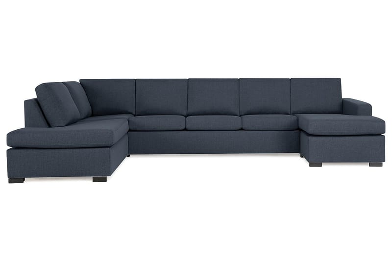 Crazy 5-sits Vänstervänd U-formad X-Large Soffa med Divan och Schäslong i Tyg - Blå - Möbler - Vardagsrum - Soffor - U-soffor