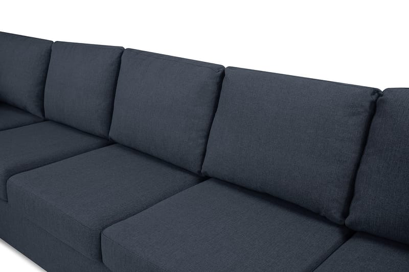 Crazy 5-sits Vänstervänd U-formad X-Large Soffa med Divan och Schäslong i Tyg - Blå - Möbler - Vardagsrum - Soffor - U-soffor
