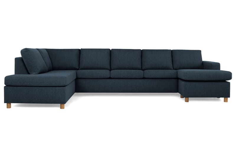Crazy 5-sits Vänstervänd U-formad X-Large Soffa med Divan och Schäslong i Tyg - Blå - Möbler - Vardagsrum - Soffor - U-soffor
