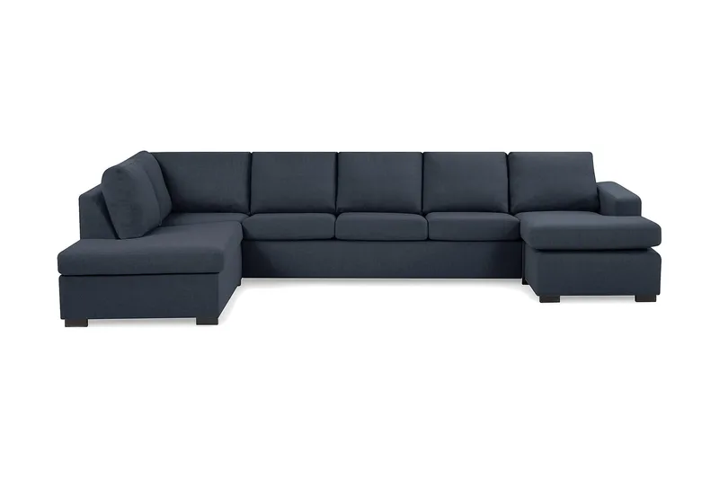 Crazy 5-sits Vänstervänd U-formad X-Large Soffa med Divan och Schäslong i Tyg - Blå - Möbler - Vardagsrum - Soffor - U-soffor