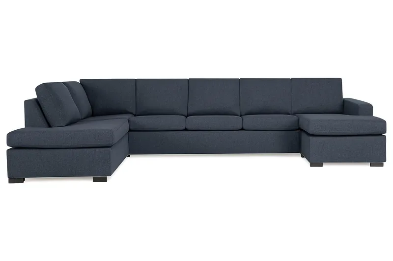 Crazy 5-sits Vänstervänd U-formad X-Large Soffa med Divan och Schäslong i Tyg - Blå - Möbler - Vardagsrum - Soffor - U-soffor