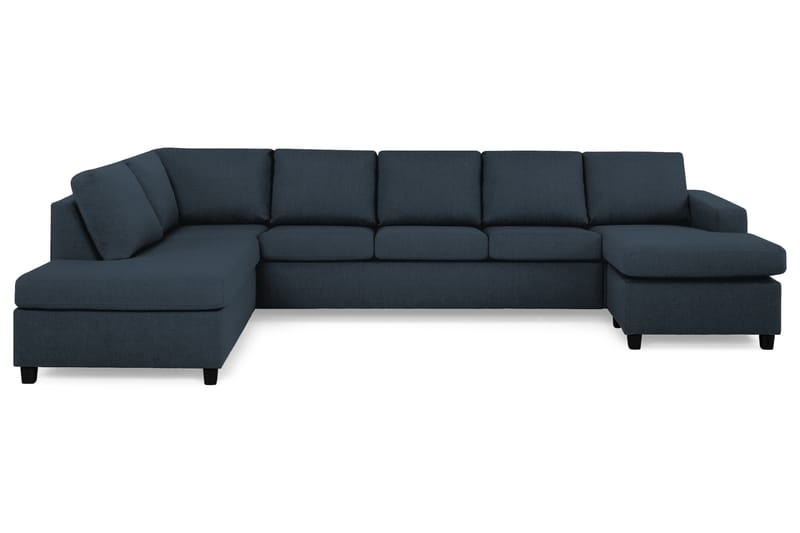 Crazy 5-sits Vänstervänd U-formad X-Large Soffa med Divan och Schäslong i Tyg - Blå - Möbler - Vardagsrum - Soffor - U-soffor