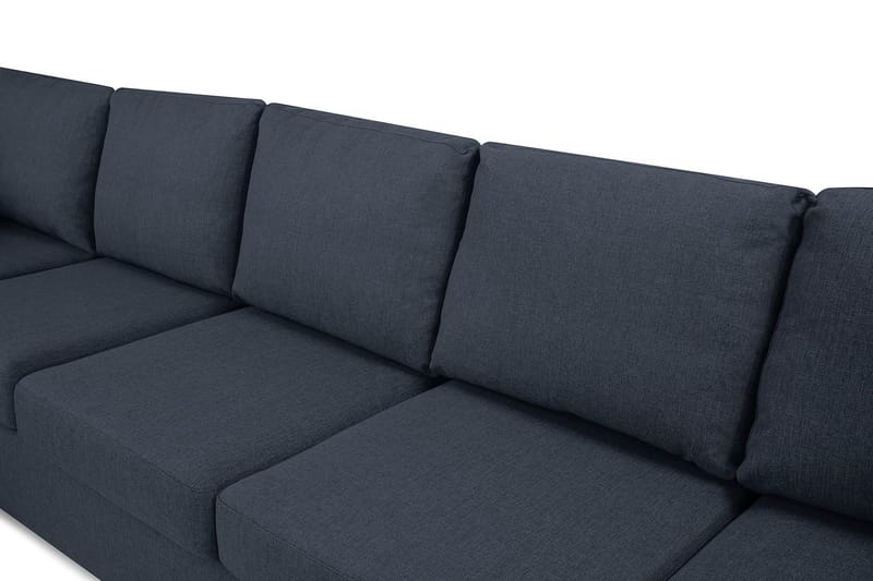 Crazy 5-sits Vänstervänd U-formad X-Large Soffa med Divan och Schäslong i Tyg - Blå - Möbler - Vardagsrum - Soffor - U-soffor