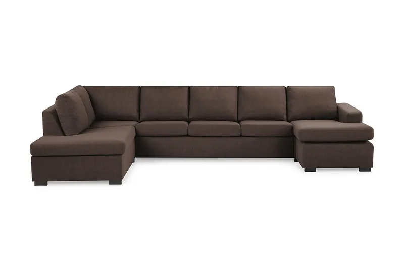 Crazy 5-sits Vänstervänd U-formad X-Large Soffa med Divan och Schäslong i Tyg - Brun - Möbler - Vardagsrum - Soffor - U-soffor