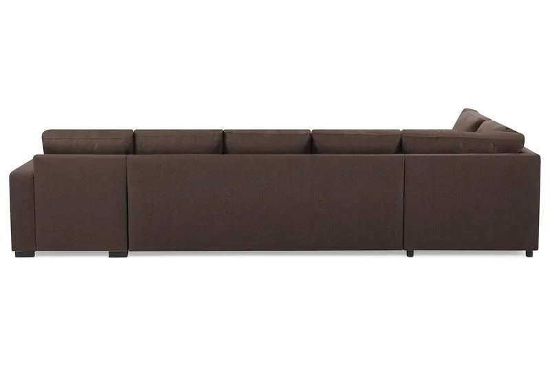 Crazy 5-sits Vänstervänd U-formad X-Large Soffa med Divan och Schäslong i Tyg - Brun - Möbler - Vardagsrum - Soffor - U-soffor