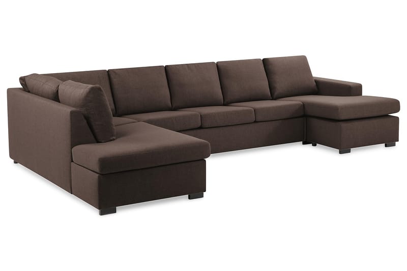 Crazy 5-sits Vänstervänd U-formad X-Large Soffa med Divan och Schäslong i Tyg - Brun - Möbler - Vardagsrum - Soffor - U-soffor