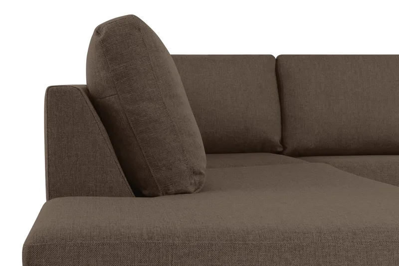 Crazy 5-sits Vänstervänd U-formad X-Large Soffa med Divan och Schäslong i Tyg - Brun - Möbler - Vardagsrum - Soffor - U-soffor