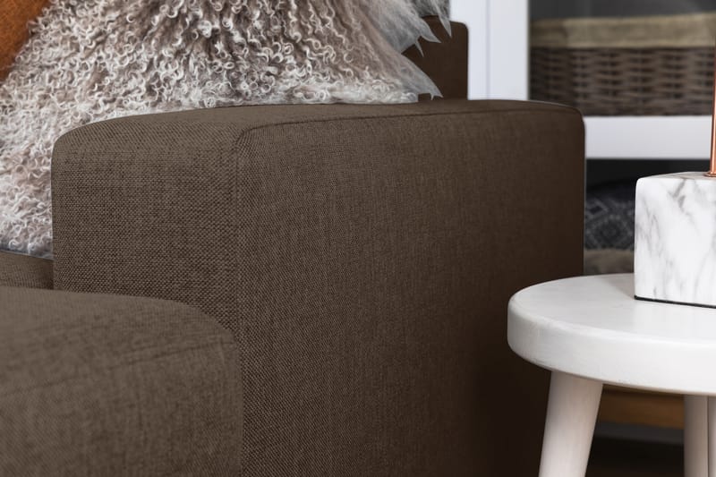 Crazy 5-sits Vänstervänd U-formad X-Large Soffa med Divan och Schäslong i Tyg - Brun - Möbler - Vardagsrum - Soffor - U-soffor