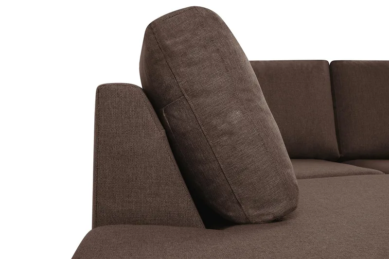Crazy 5-sits Vänstervänd U-formad X-Large Soffa med Divan och Schäslong i Tyg - Brun - Möbler - Vardagsrum - Soffor - U-soffor