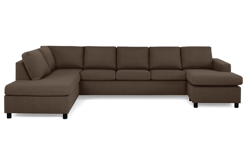 Crazy 5-sits Vänstervänd U-formad X-Large Soffa med Divan och Schäslong i Tyg - Brun - Möbler - Vardagsrum - Soffor - U-soffor