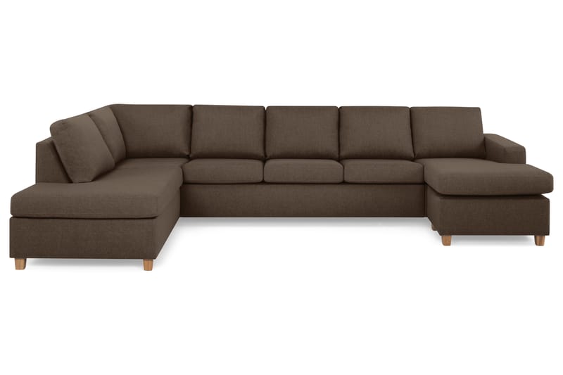 Crazy 5-sits Vänstervänd U-formad X-Large Soffa med Divan och Schäslong i Tyg - Brun - Möbler - Vardagsrum - Soffor - U-soffor