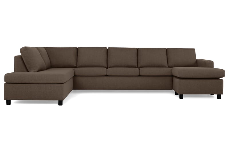Crazy 5-sits Vänstervänd U-formad X-Large Soffa med Divan och Schäslong i Tyg - Brun - Möbler - Vardagsrum - Soffor - U-soffor