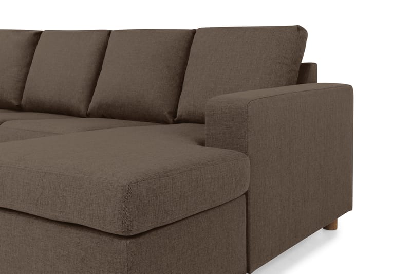Crazy 5-sits Vänstervänd U-formad X-Large Soffa med Divan och Schäslong i Tyg - Brun - Möbler - Vardagsrum - Soffor - U-soffor