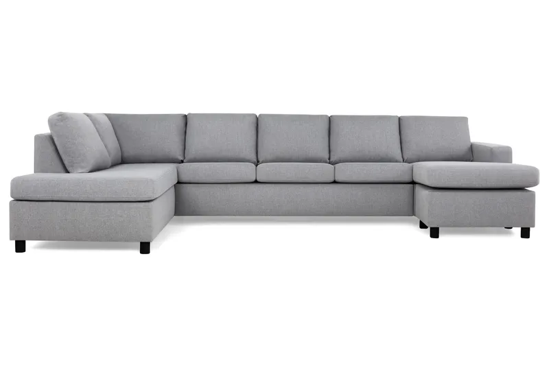 Crazy 5-sits Vänstervänd U-formad X-Large Soffa med Divan och Schäslong i Tyg - Grå - Möbler - Vardagsrum - Soffor - U-soffor
