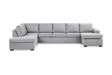 Crazy 5-sits Vänstervänd U-formad X-Large Soffa med Divan och Schäslong i Tyg