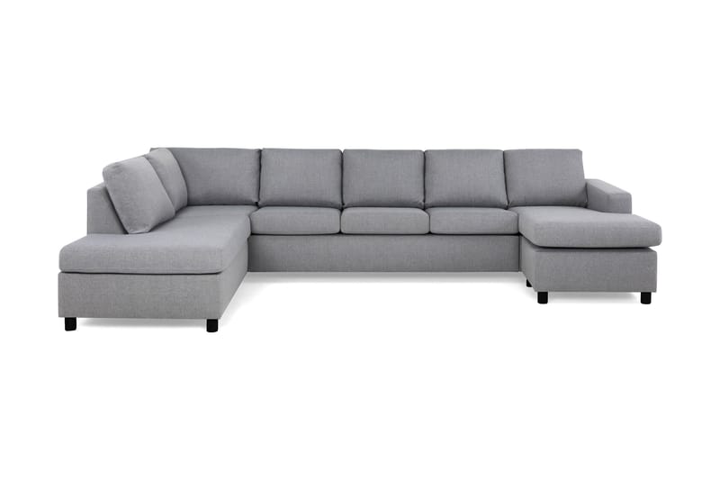 Crazy 5-sits Vänstervänd U-formad X-Large Soffa med Divan och Schäslong i Tyg - Grå - Möbler - Vardagsrum - Soffor - U-soffor