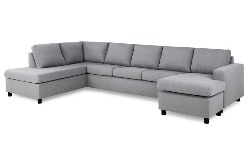 Crazy 5-sits Vänstervänd U-formad X-Large Soffa med Divan och Schäslong i Tyg - Grå - Möbler - Vardagsrum - Soffor - U-soffor