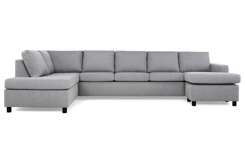 Crazy 5-sits Vänstervänd U-formad X-Large Soffa med Divan och Schäslong i Tyg - Grå - Möbler - Vardagsrum - Soffor - U-soffor