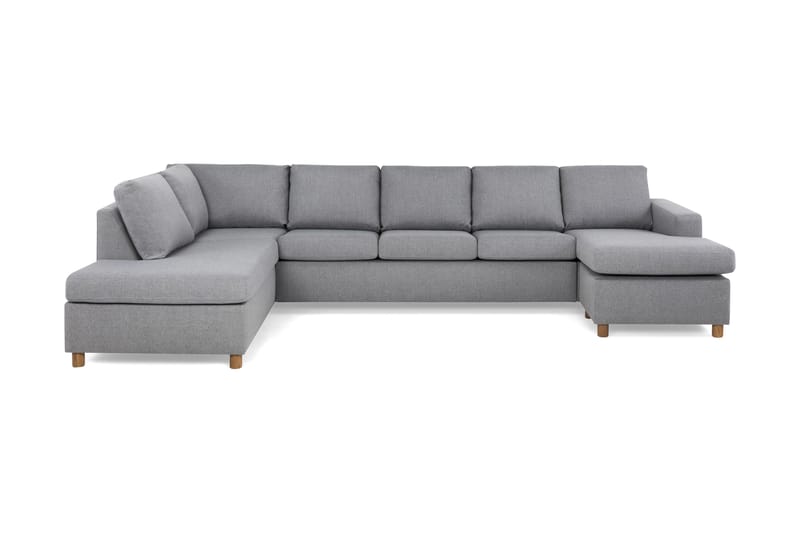 Crazy 5-sits Vänstervänd U-formad X-Large Soffa med Divan och Schäslong i Tyg - Grå - Möbler - Vardagsrum - Soffor - U-soffor